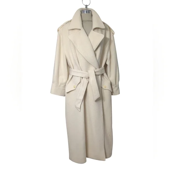 Harve Benard Cream Belted Coat - Picture 3 of 14